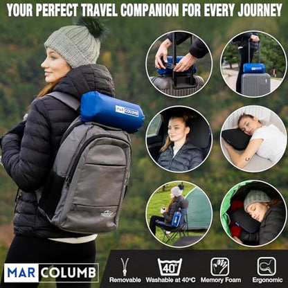 Travel & Camping Comfortable Memory Foam Pillow – Easy to Carry Portable Bag – Temperature Regulating Pillow Case - Perfect for Travelling (Black) - size: Black