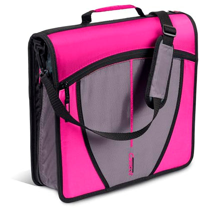 Case-it School Zipper Binder | 3-Inch O-Rings | 600-Sheet | D-146 Magenta - color: H Magenta, size: 1 Pack