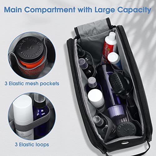 Wedama Toiletry Bag for Men, Handheld Travel Bag, Waterproof Toiletries, Thickened Polyester Dopp Kit, Toiletries Business Trips and Camping, Black - color: Black, size: Large