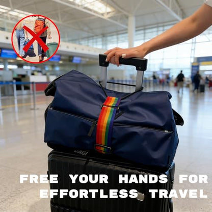 Luggage Connector Straps Heavy Duty Suitcases Strap for Travel Multi Use Elastic Bag Belt with Buckle Flexible Travel Essentials Easy to Identify Colorful