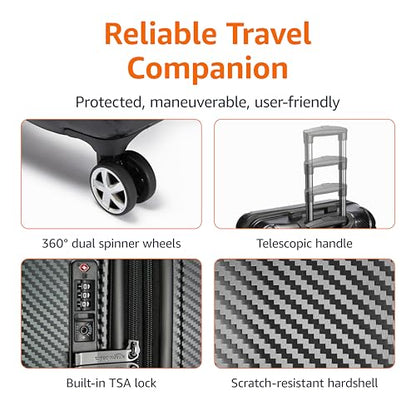 Amazon Basics 30-Inch Hardside Checked Spinner Luggage With TSA Lock, Lightweight Expandable Suitcase, Scratch-Resistant Surface, 8 Multi-directional Wheels, Black