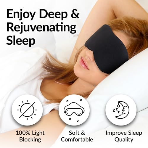 Black Out Sleep Mask, Light-Blocking Cover, Adjustable Travel Shade, Padded Comfort Mask for Adults, Ideal for Deep Rest