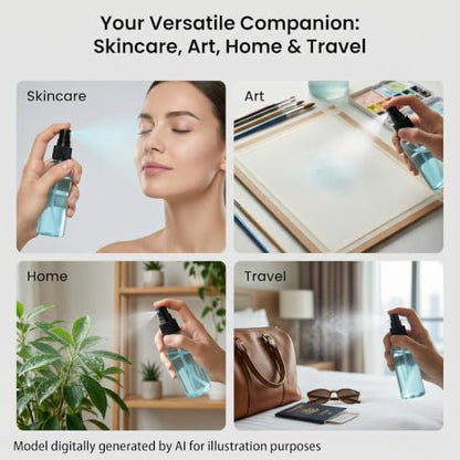 Small Travel Spray Bottles, 2 PCS 1 oz Mini Spray Bottles - Fine Mist Spritzer for Perfume, Sanitizer, Art & Plants, TSA Approved Leak-Proof Refillable Bottles