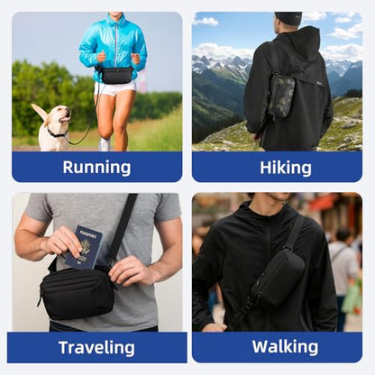 Crossbody Fanny Pack - 1.5L Small Sling Bag Water Resistant Handled Pouch with Adjustable Strap & D Ring for Travel Running Hiking EDC,Camo - color: Camo