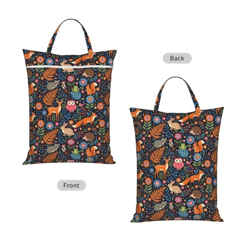 Forest Animal Travel Laundry Bag Washable Dirty Clothes Bag for Gym - color: Forest Animal