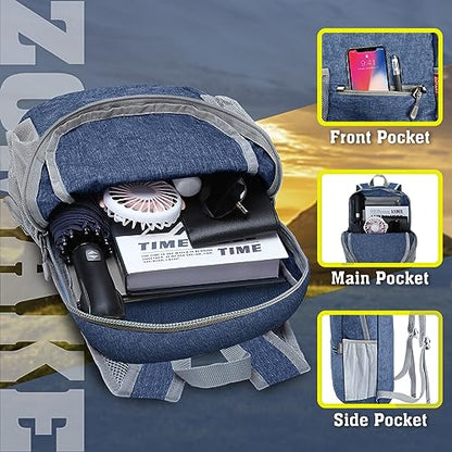 ZOMAKE Lightweight Packable Backpack, 10L Small Foldable Daypack for Hiking - color: Navy Blue A5, size: 10L