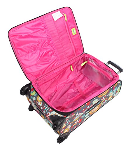 Lily Bloom Design Pattern 28" Luggage Softside Expandable With Double Spinner Wheels, Large Lightweight Suitcase Checked Bag For Women - color: Bliss