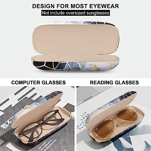 Eyeglasses Case, Hard Shell Protective Case for Glasses, Unisex for Women Men - color: Artistic Geometry