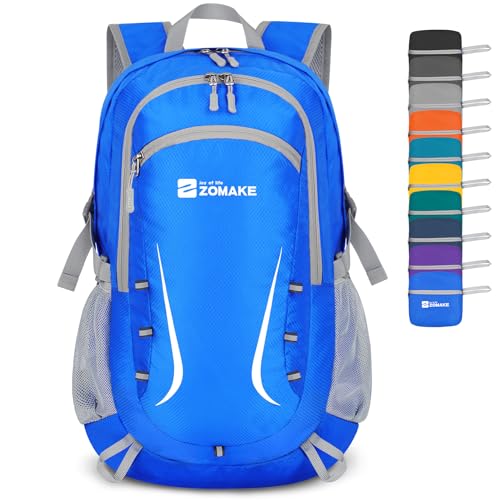 ZOMAKE Lightweight Packable Backpack 35L, Foldable Backpacks Water Resistant Collapsible Light Daypack for Hiking(Dark Blue) - color: Dark Blue B, size: 35L