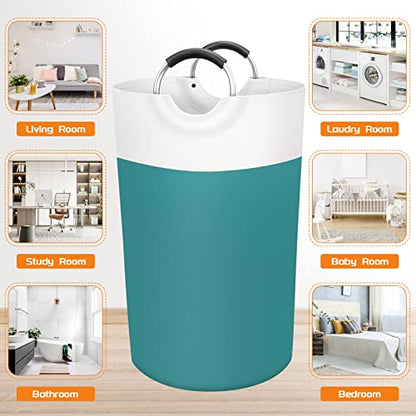 BlissTotes 90L Laundry Basket, Freestanding Collapsible Hamper, Green - color: Green, size: 90L