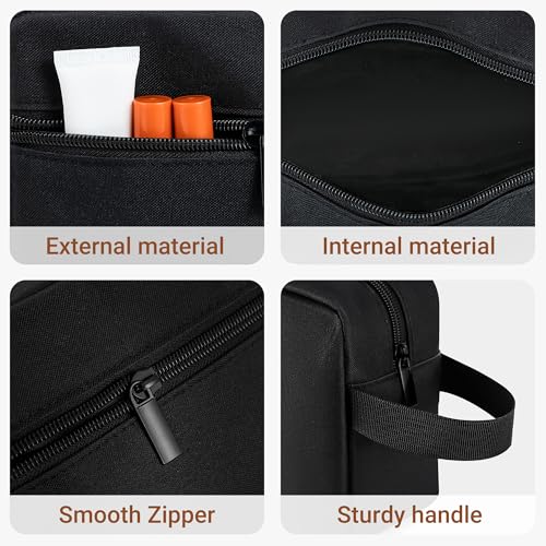Elviros Hanging Toiletry Bag, Lightweight Travel Dopp Kit, Large, Black - color: Black, size: Large