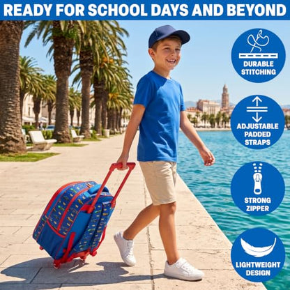 Get Trend Hot Wheels Boys 2-in-1 Rolling Luggage Bag with Wheels, 20.5 in - color: Multi Hot Wheels