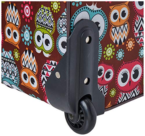 Rockland Vara Softside 3-Piece Upright Luggage Set,Expandable, Owl, 20 inch,22 inch,28 inch - color: OWL
