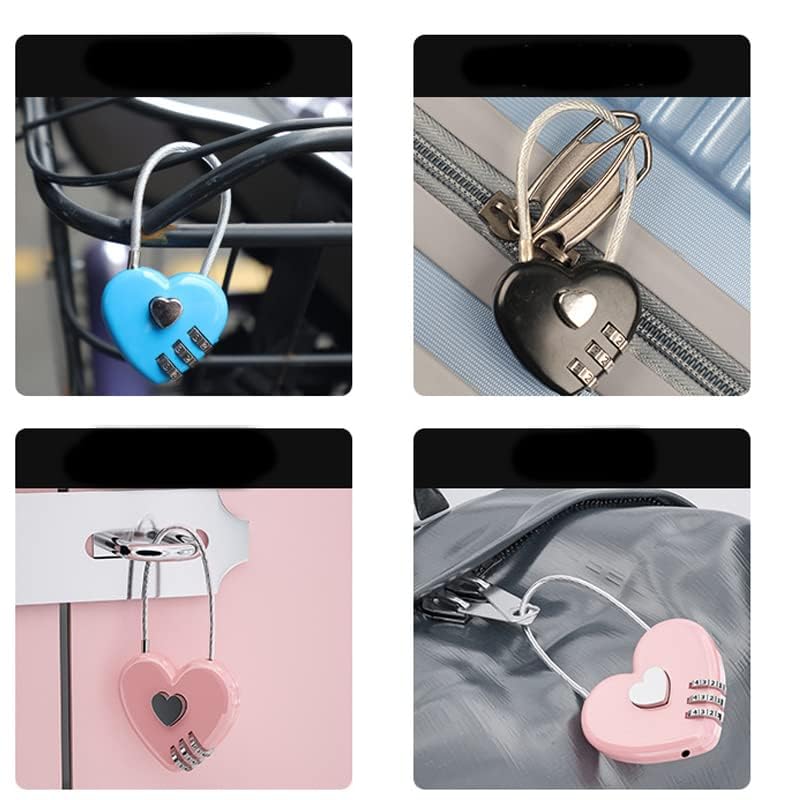 4 Pcs Heart Padlock Small Heart Lock with Key for Jewelry Box Diary Book