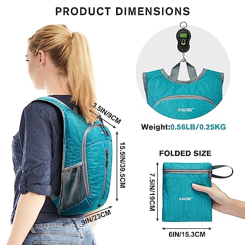 G4Free 10L Hiking Backpack Small Travel Hiking Daypack Lightweight Packable Backpack Casual Foldable Shoulder Bag - color: Peacock Blue