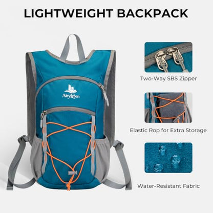 14L Small Hiking Backpack, Packable Travel Daypack for Men Women - color: Lake Blue