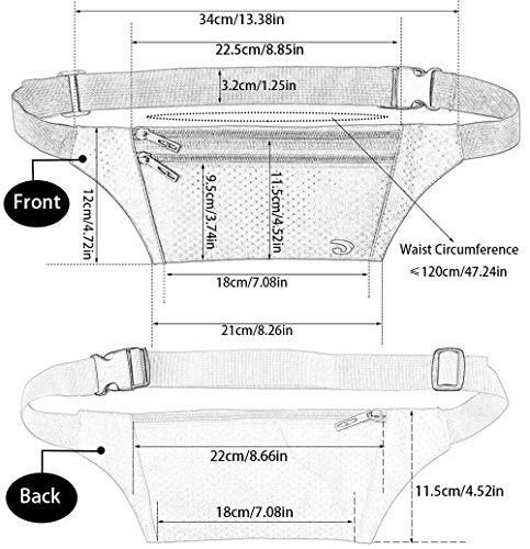 Outdoor Sports Running & Jogging & Travel Waterproof Utralthin Waist Pack/Bag Runner Belt, Black - color: Black