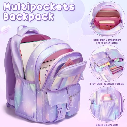 Fimibuke Kids Backpack for School Girls, Strawberry Backpack w/Lunch Box - color: B1.strawberry