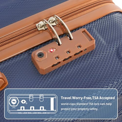 Cobens Luggage Sets 5 Piece, Suitcases with Wheels, TSA Lock, 20/24/28 Inch - color: Blue