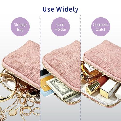 Small Travel Jewelry Case with Earring Box Mini Jewelry Case - color: Pink