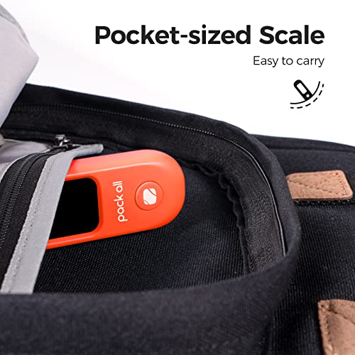 pack all Digital Luggage Scale for Travel, 110Lbs Capacity, 0.1Lb Precision - color: Orange