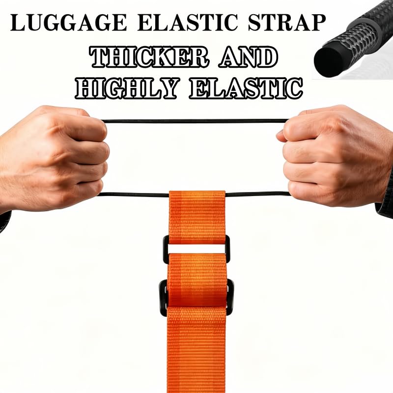 Adjustable Luggage Straps, Orange+Rainbow - color: Orange+Rainbow