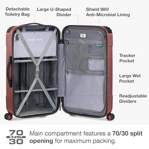 Traveler's Choice Maxporter II Polycarbonate Hardside Trunk with Spinner Wheels, Red, 28-Inch Medium Trunk - color: Red, size: 28-inch Medium Trunk