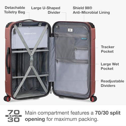 Traveler's Choice Maxporter II Polycarbonate Hardside Trunk with Spinner Wheels, Red, 28-Inch Medium Trunk - color: Red, size: 28-inch Medium Trunk