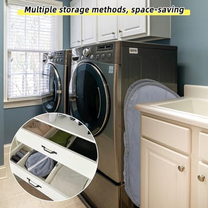 Collapsible Laundry Basket, 90L Mesh Pop-up Hamper with Handles - color: White, size: Square-Mesh，2 Pack