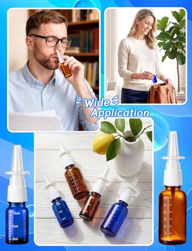 10 Pcs Nasal Spray Bottle Glass Empty Refillable, 30ML/1OZ - color: Brown 30ml 10Pcs