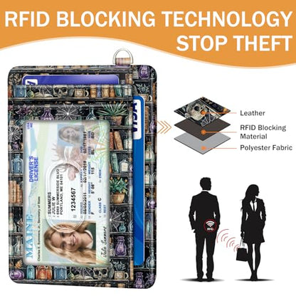 Yonlevres Goth Book Credit Card Holder RFID Wallet Women Slim Small Travel - color: Book Goth