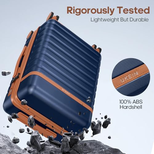 Luggage Sets 7 Piece,Hardside Large Checked Suitcase with Backpack Set | ABS Lightweight But Durable Carry on Luggage with 360° Spinner Wheels& YKK Zippers,TSA Lock,Space-Saving Nested - color: Dark Blue, size: 7-Piece Sets