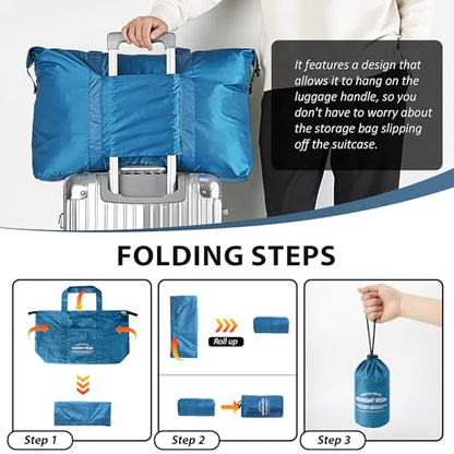 Veki Large Duffle Bag for Travel, Lightweight Carry On Bags, Navy Blue, L - color: Navy Blue, size: L