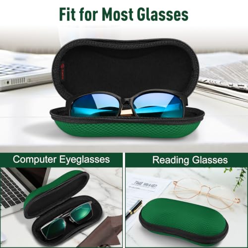 FINTIE Sunglasses Case, Hard EVA Shell Shockproof Sport Glasses Case - color: Midnight Green