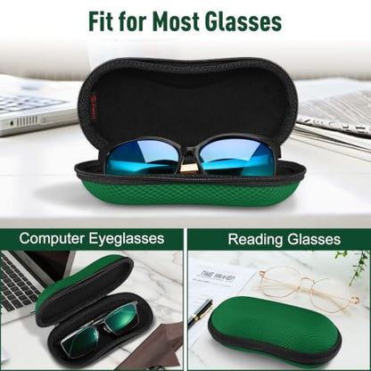 FINTIE Sunglasses Case, Hard EVA Shell Shockproof Sport Glasses Case - color: Midnight Green