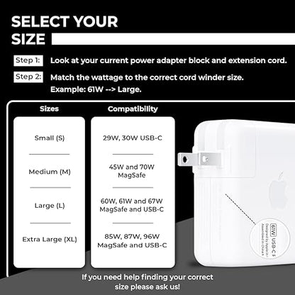 HumanCentric Cord Winder for MacBook Charger Organizer, for USB-C 29W & 30W - size: S