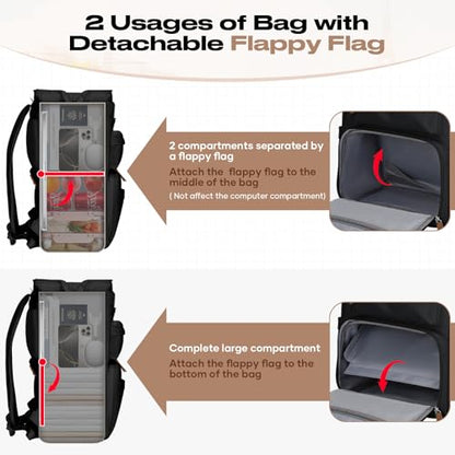 Maelstrom 15.6-17.3" Laptop Backpack with Lunch Box, Work Bag for Women Men - color: Black