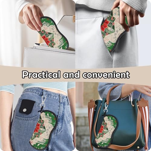 Glasses Case Eyeglass Sunglasses Zipper Soft Neoprene Ultra Light Pouch Metal Belt Clip Aesthetic Women Men - color: E17-green Square