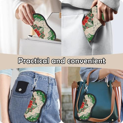 Glasses Case Eyeglass Sunglasses Zipper Soft Neoprene Ultra Light Pouch Metal Belt Clip Aesthetic Women Men - color: E17-green Square
