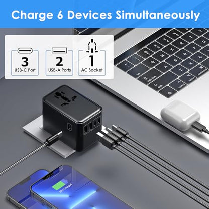 JMFONE Universal Travel Adapter for India Africa Europe 200+ Countries
