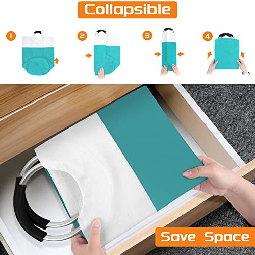 BlissTotes 115L Laundry Basket, Freestanding Collapsible Hamper, Green - color: Green, size: 115L