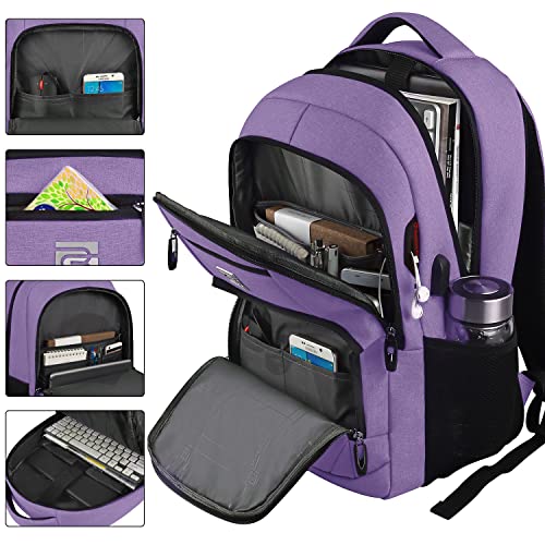 Volher Laptop Backpack,Business Travel Anti Theft Slim College Backpack - color: Purple, size: 15.6 Inch, style: Laptop