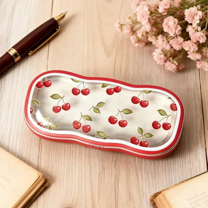 Glasses Case Hard Shell, Clear Eyeglass Case, Cute Holder for Sunglasses and Reading Glasses - color: Red Cherry1