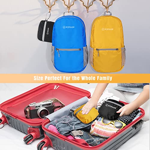ZOMAKE Lightweight Packable Backpack, Foldable Small Travel Day Pack - color: Yellow