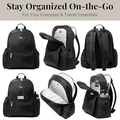 Baggallini Essential Laptop Backpack - 16x12 Inch Travel Backpack with 16" Laptop Sleeve - Lightweight Luggage Backpack - color: Black