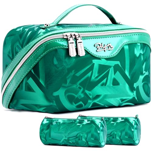BOYATU Makeup Bag, Makeup Organizer, Toiletry Travel Bag for Women - Green - color: D-1-Green