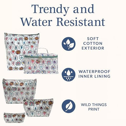 Extra Small Cosmetic Bag - Water-Resistant, PVC-Lined - Wild Things - color: Wild Things, size: Extra Small Cosmetic Bag