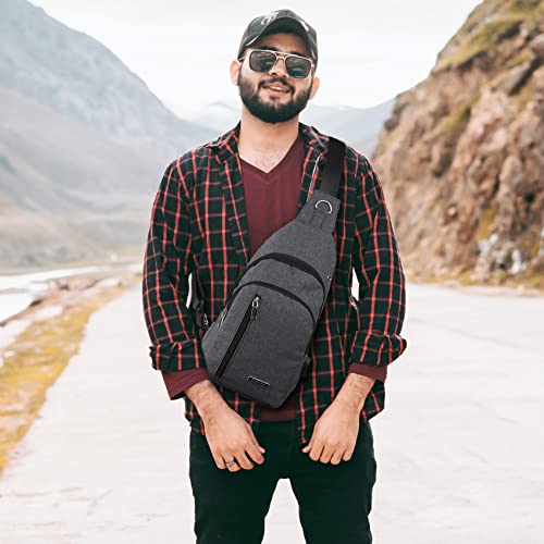 Seoky Rop Small Sling Bag Crossbody for Men Women One Strap Shoulder Cross Body Bag Sling Backpack for Travel - color: Grey