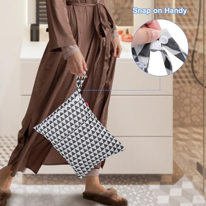 Damero 2 Pcs Large Travel Laundry Bag, Wet Dry Bag with Handle