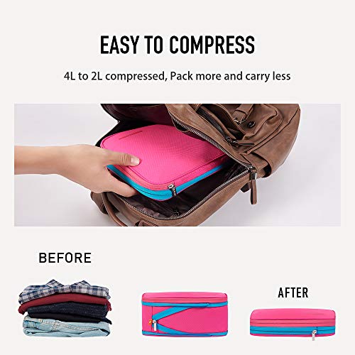 Bee Nesting Compression Packing Cube 4L Waterproof Travel Organizer - color: Blue Red, size: 4 L